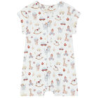 Baby Boys White Toys Romper, 1, hi-res